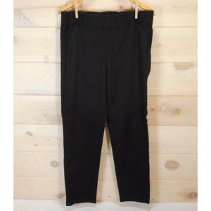 Soft Surroundings Women's Size L Pull On Elastic Waist Straight Leg Pants Black